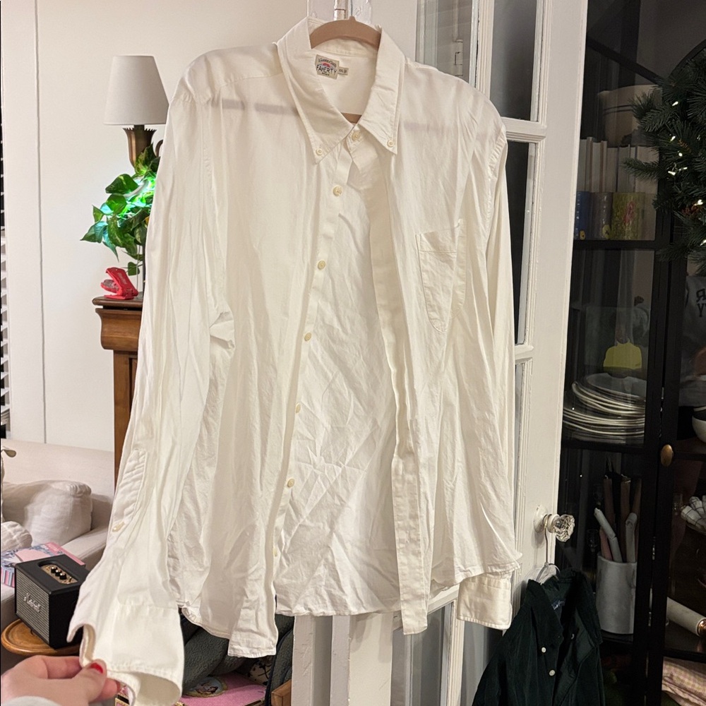 Faherty White Casual Button Down Shirt